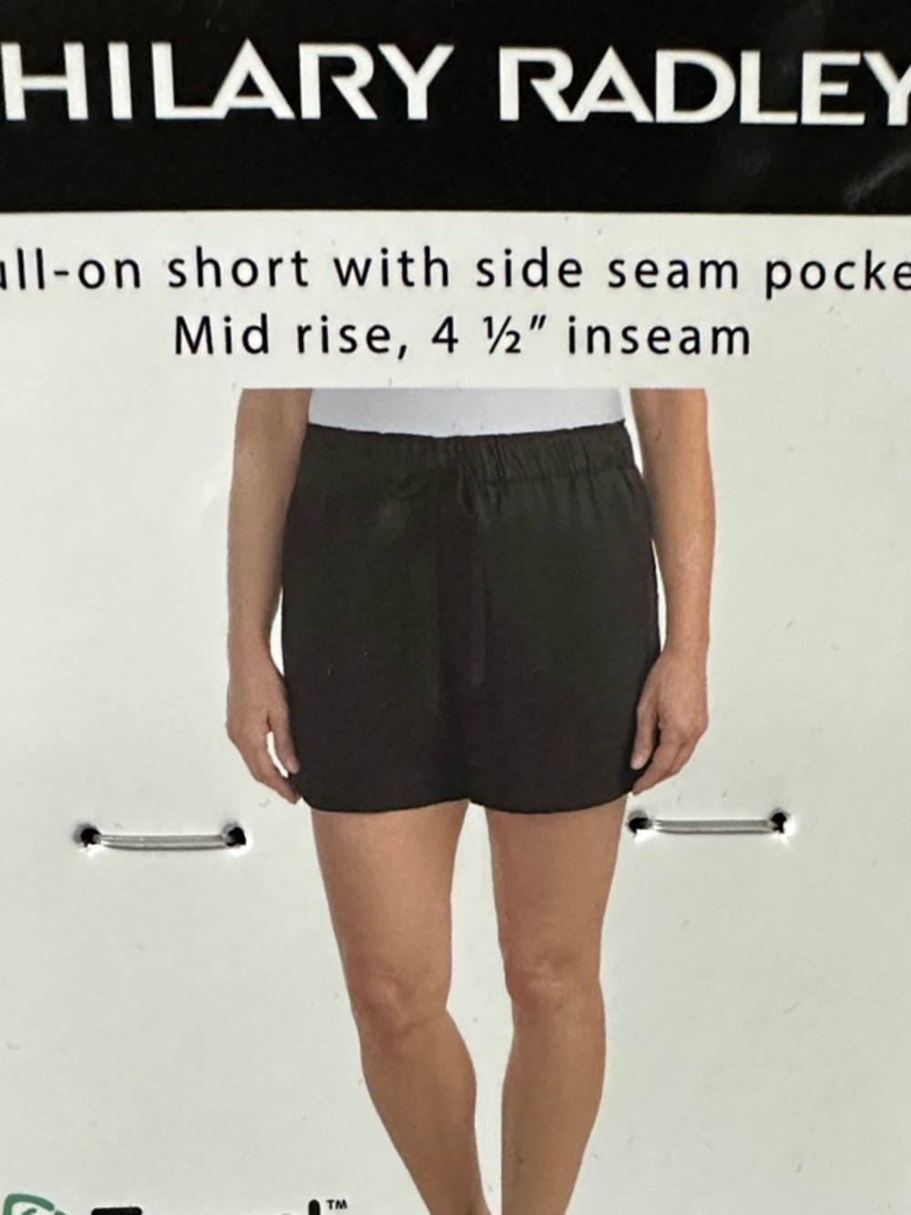 Hilary Radley Black Pull-On Athletic Shorts